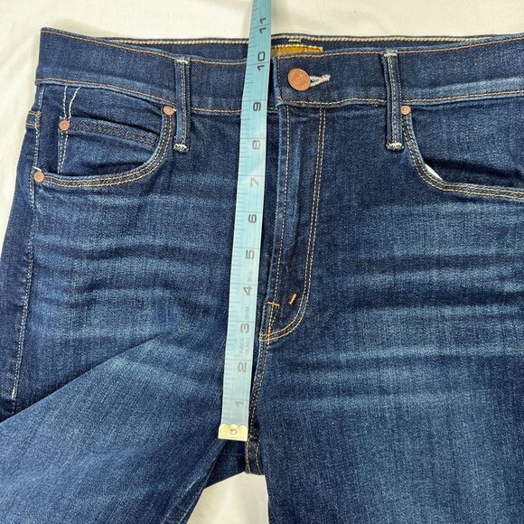 Mother Mid Rise Dazzler Jeans Denim Ankle Fray Off Limits Dark Wash 29 - Picture 11 of 16